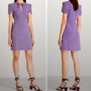 NEW Maje Purple Floral Silk Dress Size 1